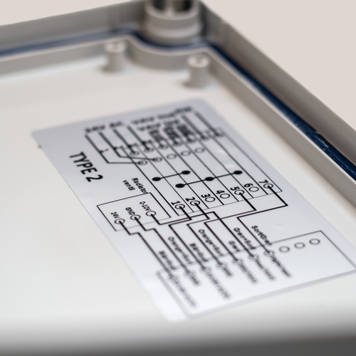 Polyester label for marking components